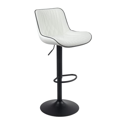 YOUTASTE Single Modern Bar Stool with Back Adjustable Barstools Luxury Upholstered Bar Chairs Faux Leather Counter Height Bar Stool Swivel Barsto