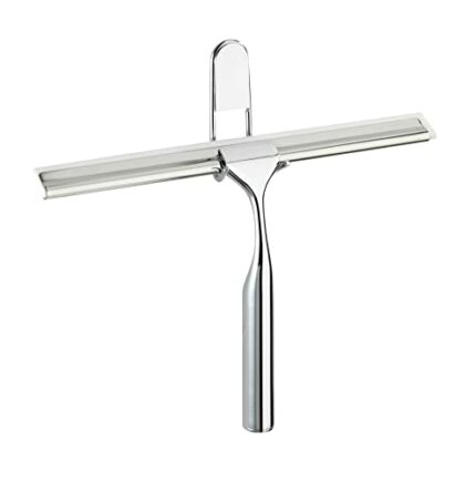 WENKO Bathroom Squeegee Classic, Steel, Silver Shiny, 4 x 25 x 16.5 cm
