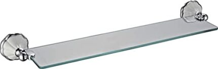 HOUSLER White Ceramic Bathroom Accessories (White Ceramic Bathroom Glass Shelf) 52mm Wide 12.8mm Deep.