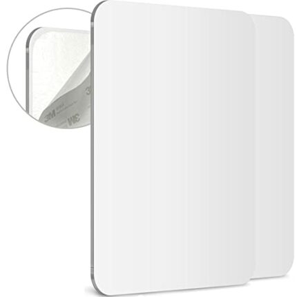 Mavoro Shaving Mirror for Shower - 3M Adhesive Shower Mirror. 7x9in Acrylic Mirror, Unbreakable Mirror with Less Fogging. Sleek Frameless Mirror.