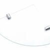 BSM Marketing Clear 150mm (6" Approx) 6mm Thickness Toughened Glass Corner Shelves for Bathroom Bedroom Kitchen Office with Chrome Finish Shelf S