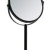 Wenko Assisi Cosmetic Standing Mirror Diameter 17 cm Black – Swivelling Make-Up Mirror with 3x Magnification Mirror Surface Diameter 16 cm 300% M