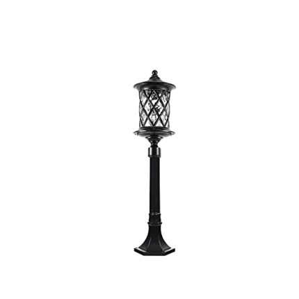 GJCQZQ Exterior Rainproof Vintage European Aluminum Tradition Victoria Garden Patio Lawn Lamp Column Light Retro E27 Glass Lantern Outdoor IP55 W