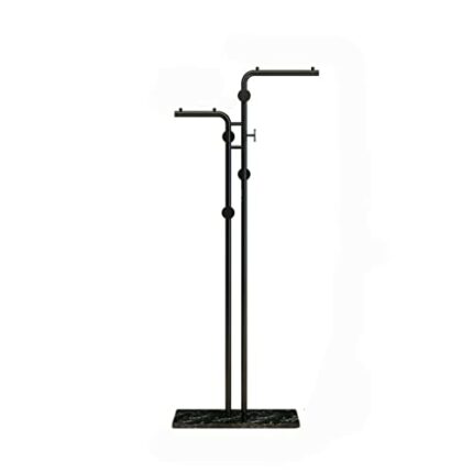 WALNUT Coat and Hat Rack Floor To Floor Household Gold Hanger Bedroom Simple Storage Clothes Shelving Metal Shelf (Color : A, Size : Light Grey)