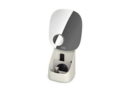 Joseph Joseph Viva Pedestal Mirror and Makeup Organiser with removal divider - Shell