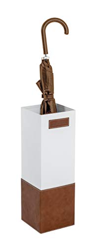 HAKU Möbel umbrella stand, artificial leather, white-brown, W 16 x D 16 x H 48 cm