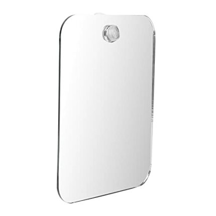 YUYTE Anti‑Fog Shower Mirror,Hanging Shaving Mirror with Suction Cup Hook, Fog Free Mirror for Bathroom Wall,Waterproof & Shatterproof, Lightweig