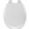 Croydex Sit Tight Carron Soft Close Toilet Seat, Wood, White, 47 x 36.5 x 6 cm