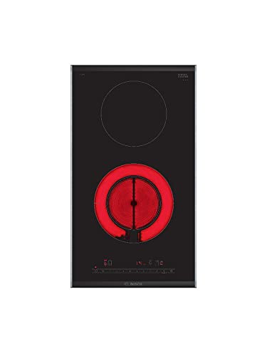 Bosch PKF375FP2E Series 6 Domino Ceramic Hob, 30 cm Wide, PowerBoost Faster Cooking, DirectSelect Intuitive Operation, Comfort Profile Elegant De