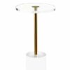 Artmaze Clear Acrylic End Table,Side Table,Brushed Brass Metal,Round,for Office, Living Room and Bedroom,Easy Assembly,12x12 inch，21.3 inch high