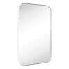 EGHOME 24x36'' Chrome Rounded Rectangle Bathroom Vanity Wall Mirror Polished Nickel Stainless Steel Metal Framed Rectangular Bathroom Mirror, Ver