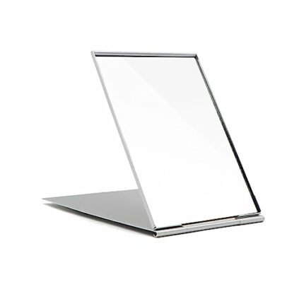 CHEERYMAGIC Portable Folding Mirror, Little Travel Mirror Pocket Compact Makeup Mirror for Make Up Hair Styling and Shaving 11.5 x 8 x 0.25cm Sil