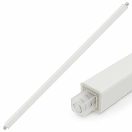 24-Inch Spring End Durable Plastic Wall Mount Replacement Towel Bar for Bathroom and Kitchen Towel Storage (White)