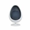 Playlearn 136cm Retro Egg Pod Chair for Living Room Furniture-Grey Vintage Style Egg Pod Chair Removable Cushions -Swivel Egg Pod Chair for Livin