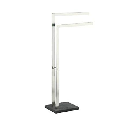 WENKO Towel Slate Rock-Clothes Stand, Stainless steel, Black, 20 x 43.5 x 86.5 cm