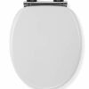 Croydex Flexi-Fix Lucerne Always Fits Never Slips Slow Close Toilet Seat, Wood, White, 45 x 37.8 x 6 cm