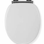 Croydex Flexi-Fix Lucerne Always Fits Never Slips Slow Close Toilet Seat, Wood, White, 45 x 37.8 x 6 cm