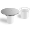 Shower Drain Cover Replacement，SKmoon Shower Drain Cover for 115mm Chrome Top Cover for 90mm Drain Outlet, Easy Fit Chrome Finish Fast Flow Hair