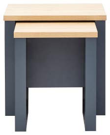 GFW Nesting Table, Wood, Slate Blue, 50 x 49 x 45 cm