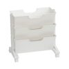 Qcwwy Mobile Bookshelf on Wheels, Movable Bookshelf 3 Layers Large Capacity Nightstand with Wheels Bookcase Under Desk Office Cart Magazines File