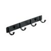 Spotcact Wall Mounted Coat Racks with 4 Hooks Hanging Holder Towel Rack 10.83' x 1.50' x 1.18' Modern Black Hanging for Clothes Entryway Bathroom
