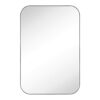 EGHOME 24x36'' Chrome Rounded Rectangle Bathroom Vanity Wall Mirror Polished Nickel Stainless Steel Metal Framed Rectangular Bathroom Mirror, Ver