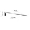 GEDY | Kuala Lumpur Bathroom Towel Rail with Fixed Arm in Stainless Steel, Chrome Finish, Dimensions 6.6 x 2.6 x 41 cm and Weight 0.385 kg