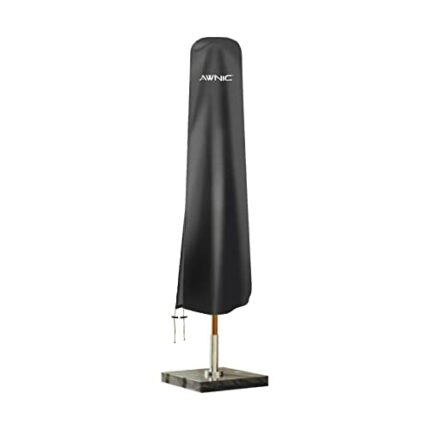 AWNIC Heavy Duty Garden Parasol Covers, 420D Oxford Fabric Waterproof Garden Umbrella Cover Outdoor with Zip, Fits up to 11ft Patio Umbrella Cove