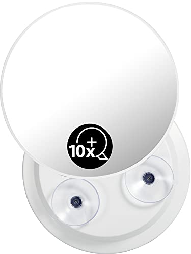 OMIRO Bathroom Mirror, 15cm 10X Magnifying Makeup Mirror (White,Round)