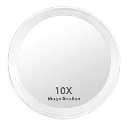Auxmir 10x Magnifying Mirror, Make Up Mirror with 10x Magnification, Bathroom Makeup Mirror 15 cm Round with 3 Suction Cups for Home, Bathroom an