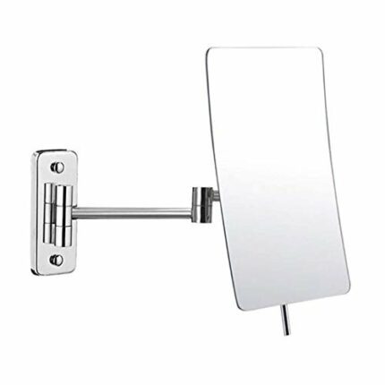 QUANJJ Bathroom Shaving Mirrors Make Up Wall Mounted 3X Magnifying 360° Swivel Extending Folding for Hotel Vanity Chrome