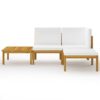 WODMB Garden Furniture 4 pcs with cushions Cream Solid Acacia Wood Garden Set Outdoor Furniture (Color : A, Size : One size)