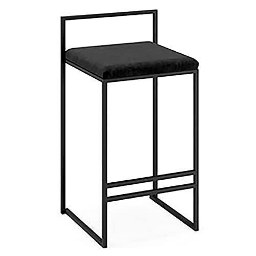 RTYHN Set of 2 Bar Stools, Velvet Bar Stools Kitchen Counter Chairs Upholstered 65 cm with Backrests, Footrest for bar living room balcony Pub Ch