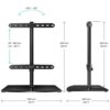 ONKRON Universal Swivel Table Top TV Stand for 32-75 Inch LED LCD Flat or Curved Screen TVs up to 40 kg -Tempered Glass TV Stand Base - Height Ad