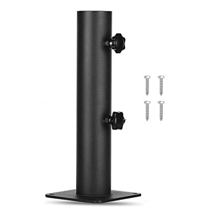 VANROUG Heavy Duty Steel Square Parasol Stand Base w/Adjustable Knob Umbrella Stand,Parasol Stand Base for Decks,Docks,Picnic Tables