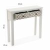 Versa Boedo Console, Narrow Table, 5x30x109cm, Wood, Brown and White, 78,5 x 30 x 109 cm