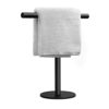 Hand Towel Holder Stand for Bathroom Vanity Countertop (Silver Brushed Square Base)