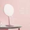 QUANJJ Dressing Makeup Portable Double-Sided Portable Desktop Handle LED with Light Fill Light to Send Girls