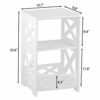 BYFU White Side Table, Small End Table with Storage Shelf, 3-Tier Nightstand Bedside Table Bookshelf Bookcase Display Rack for Small Spaces Bedro