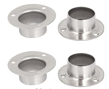 MACHSWON 32mm Wardrobe Hanging Rail Rod End Support Bracket,Tube End Holder for Bathroom Wardrobe 4PCS