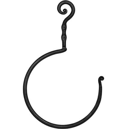 RTZEN Matte Black Towel Ring - Wrought Iron Swirl Towel Ring for Bathroom - Decorative Hand Towel Holder for Kitchen - Farmhouse Decor Black Bath