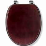 Croydex Solid Wood Toilet Seat, Mahogany - Chrome Fitting