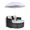 WODMB Garden Bed with Parasol Poly Rattan Outdoor Patio Daybed Sun Bathing (Color : A, Size : One size)