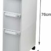 OPSREY Small Bathroom Storage Corner Floor Cabinet, Narrow Bath Sink Organizer with Drawers and Casters, Toilet Paper Organizer Cabinet