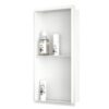 Bernkot Stainless Steel Shower Niche Matte Black 24" X 12" No Tile Needed Wall Niche Rimless Double Recessed Shower Shelves for Bathroom Flush-Mo