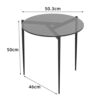 Artloge Round Side Table Tempered Glass: Modern Accent Tables Circle Diameter 50cm Bedside Tables Grey Tinted Tempered Glass Top with Black Metal