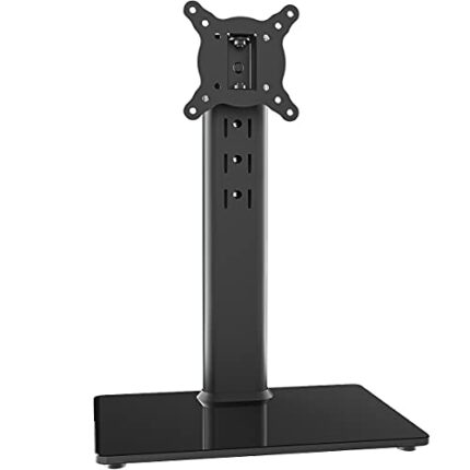 Universal Swivel TV Stand/Base Table Top TV Stand for 13 to 32 inch TVs with 100 Degree Swivel, 4 Level Height Adjustable, Heavy Duty Tempered Gl