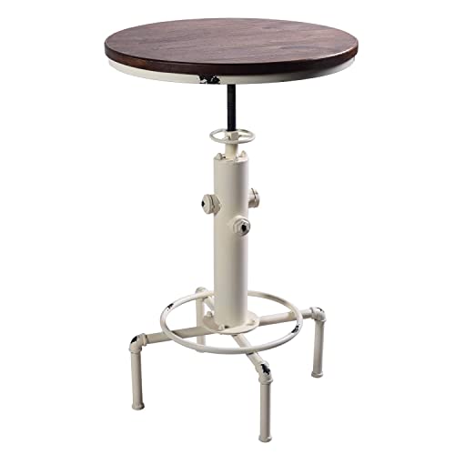 Topower Industrial Bar Table 31.5-41.3" Adjustable Pub Table Kitchen Dining Coffee Bistro Table