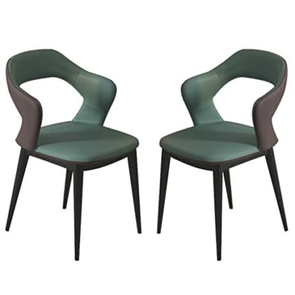 Kitchen Dining Room Furniture Chairs Dining Chair Set Of 2 PU Leather Kitchen Living Room Lounge Counter Chairs Ergonomic Seat Sturdy Carbon Stee