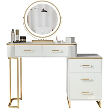 JJZXD Dressing Table Bedroom Scandinavian Small Apartment Multifunctional Cabinet Vanity Set